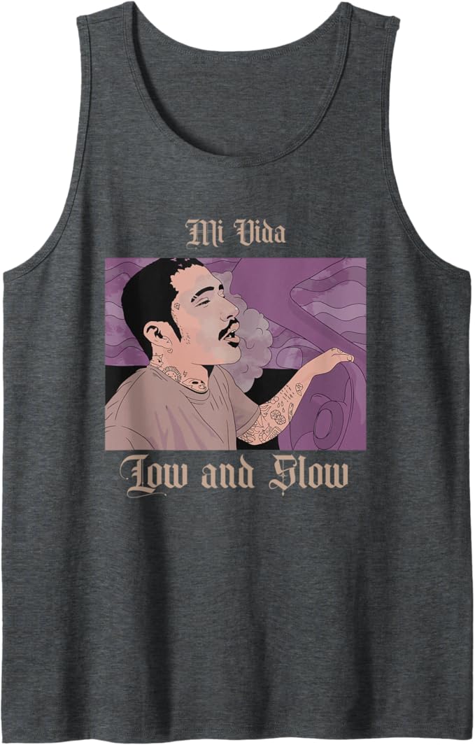 Mi Vida Low And Slow Men Tank Top - Mexican Lowrider Hombre Chicano Design