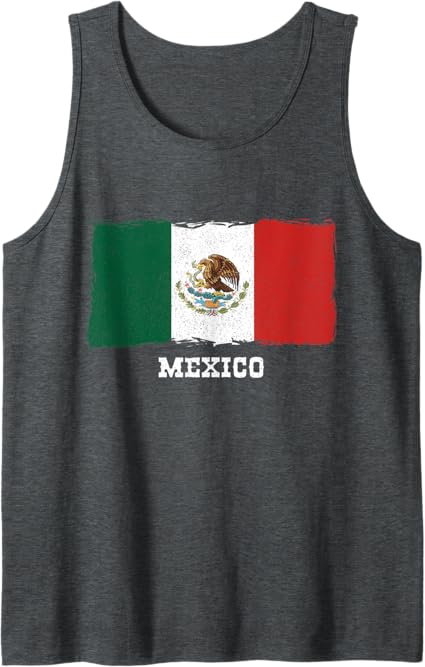 Vintage Mexico Flag Men Tank Top | Retro Bandera Mexicana Apparel