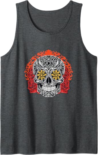Day of the Dead Sugar Skull Calaveras Men Tank Top | Mexico Holiday Apparel