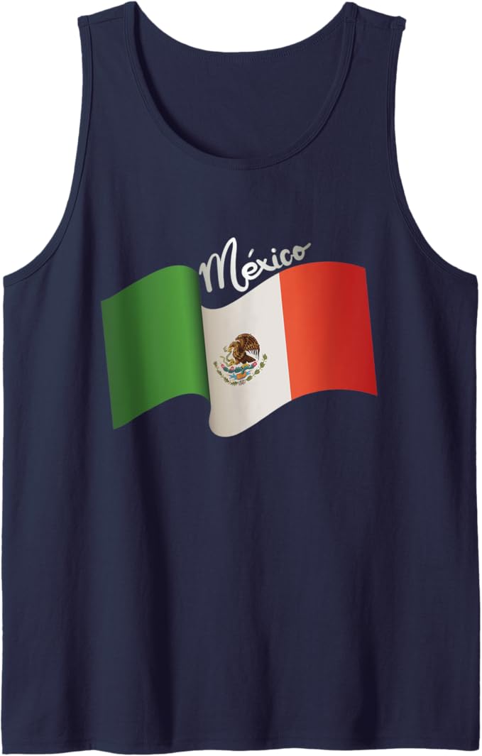 Vintage Mexican Flag Men Tank Top: Retro Bandera Mexicana | Chicano Heritage, Mexican Culture