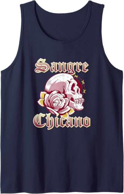 Vintage Retro Mexican Skull Tank Top for Men - Sangre Chicano Design