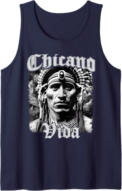 Chicano Vida Vintage Aztec Mexican Men Tank Top - Native American-Inspired Apparel