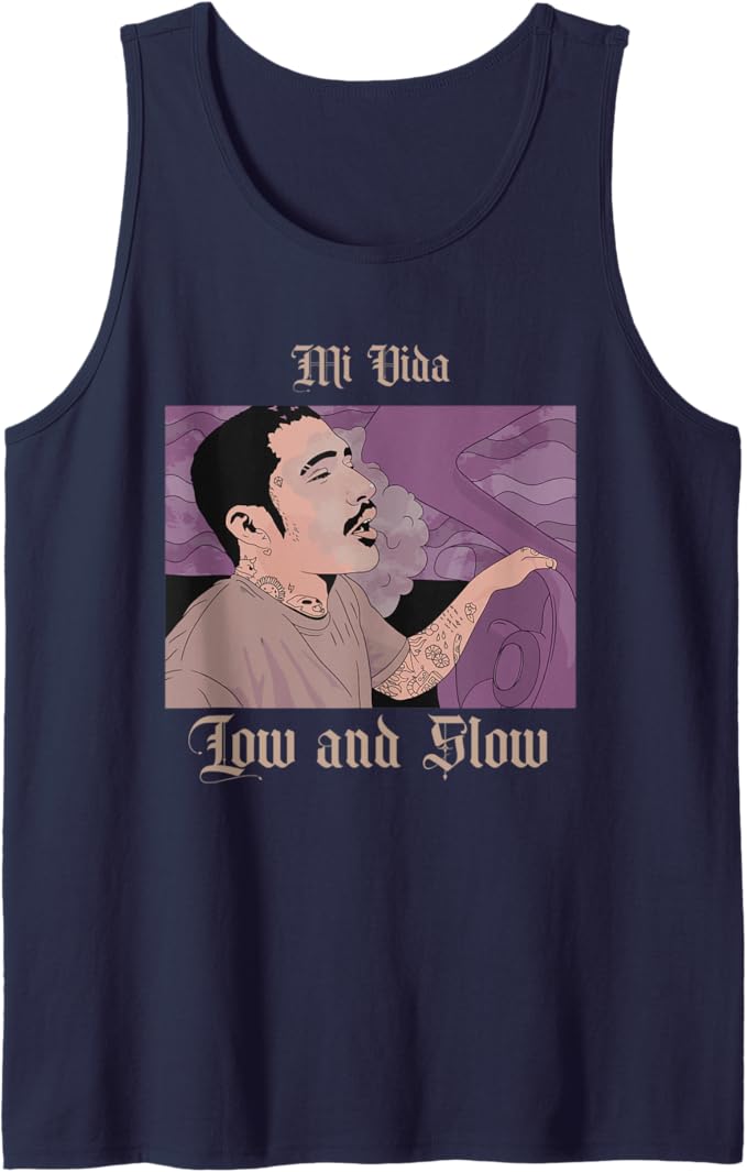 Mi Vida Low And Slow Men Tank Top - Mexican Lowrider Hombre Chicano Design