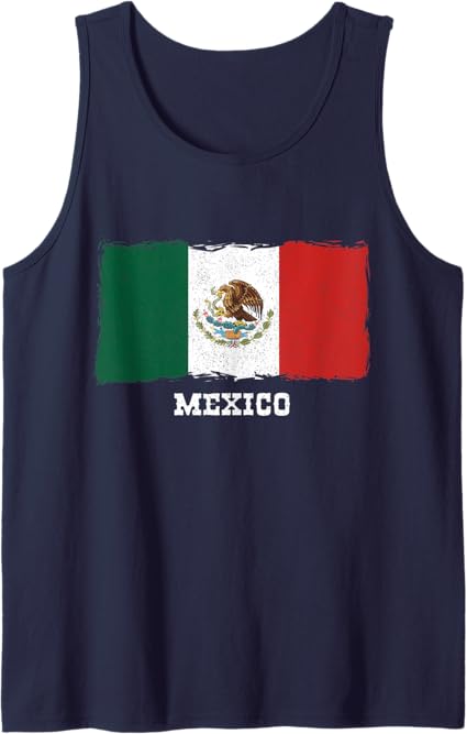 Vintage Mexico Flag Men Tank Top | Retro Bandera Mexicana Apparel