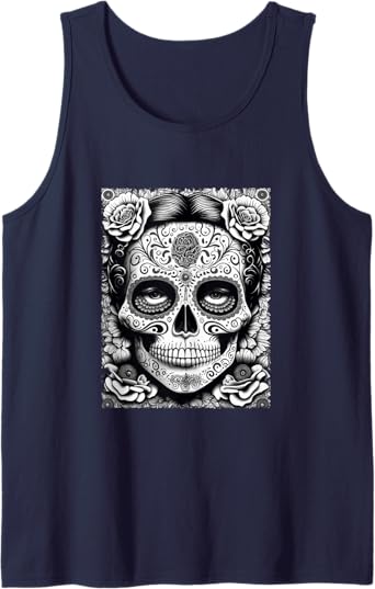 Mexico Holiday Catrina Calaveras Skull Dia De Los Muertos Men Tank Top - Day of the Dead Apparel