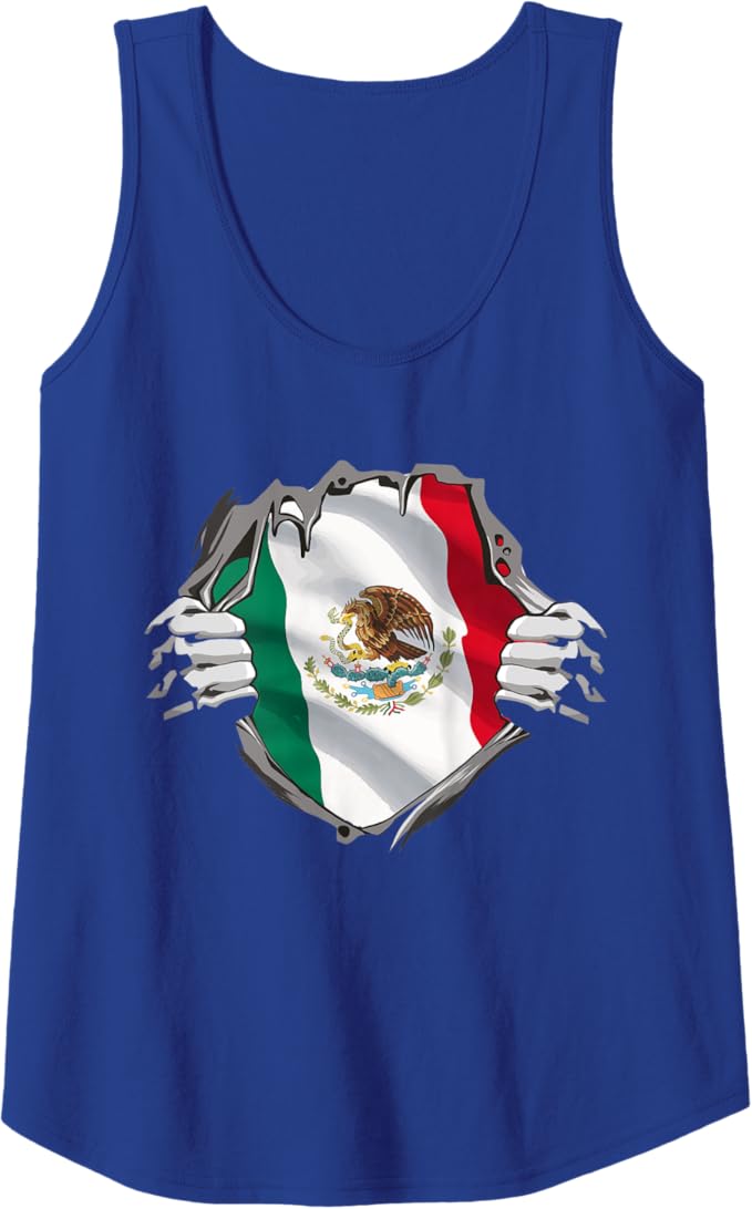 Mexican Superhero Women Tank Top with Mexico Flag & Bandera Mexicana Pride