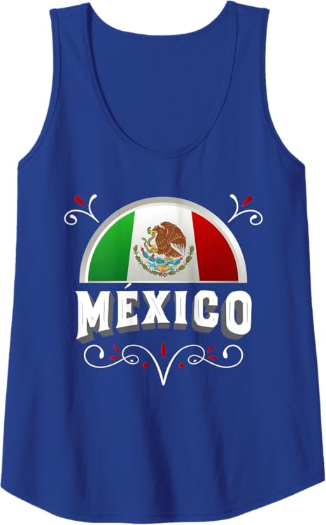 Mexico Flag Women Tank Top with Mexico Lettering – Mexican Bandera Design