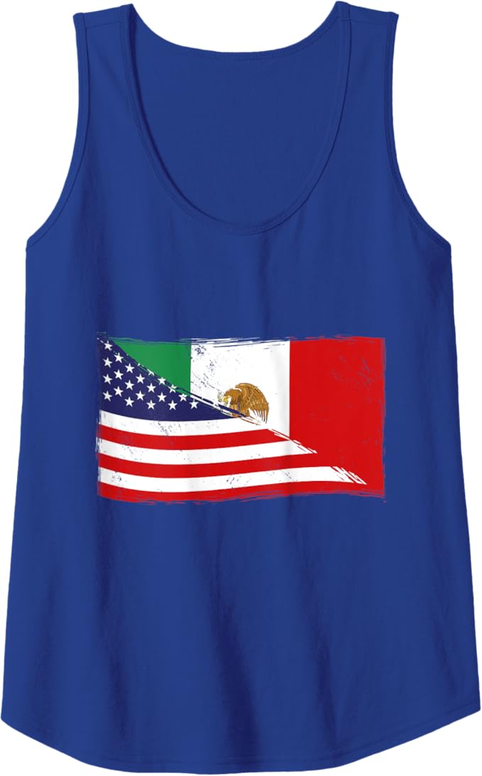 USA Mexico Chicano Women Tank Top | American & Mexican Heritage Flag Design