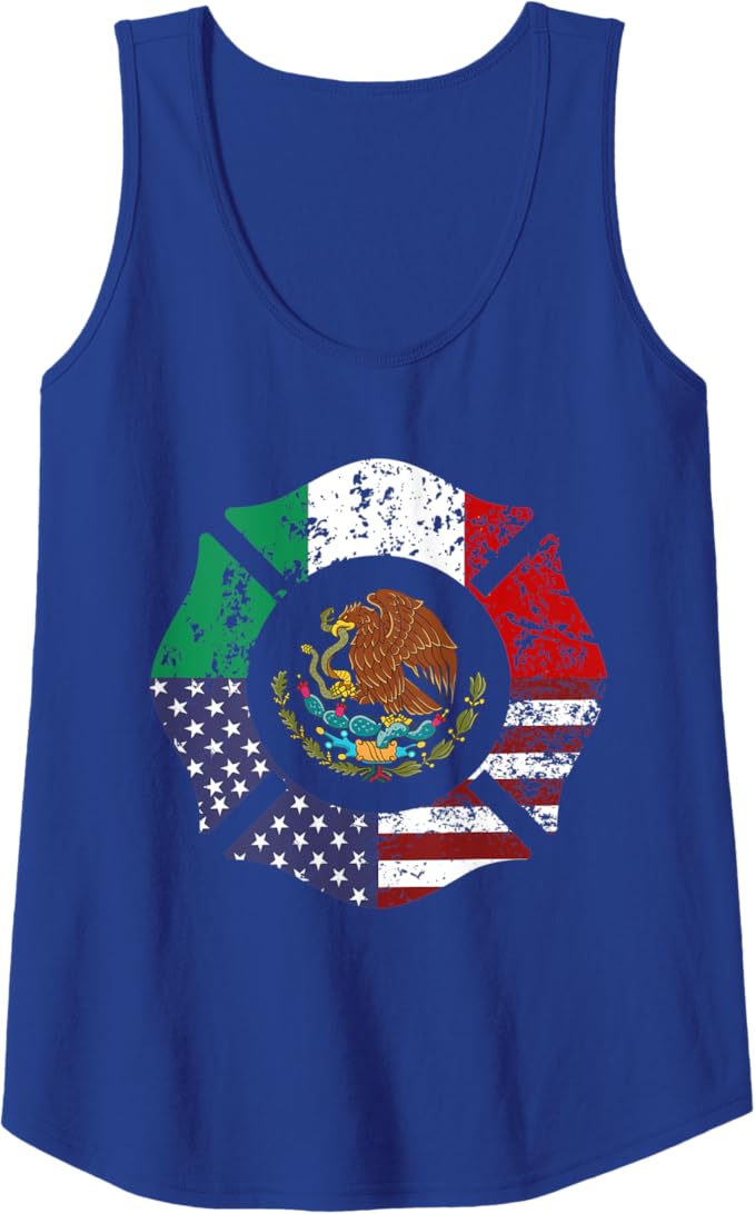 USA American Mexico Mexican Flag Escudo Nacional de México Women Tank Top - Stylish Apparel for Patriotism