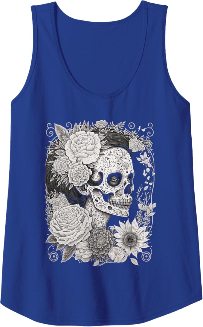 Catrina Sugar Skull Calaveras Women Tank Top - Dia De Los Muertos Mexico Apparel