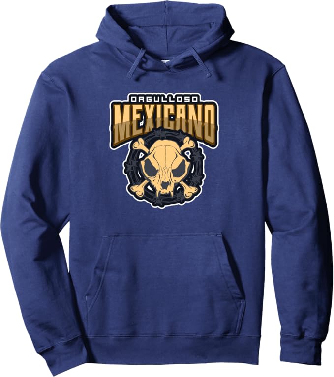 Orgulloso Mexicano Skull Pullover Hoodie - Mexican Chicano Design