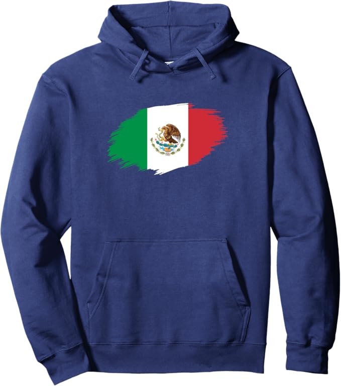 Mexico Flag Pullover Hoodie - Camiseta Bandera Mexicana Design