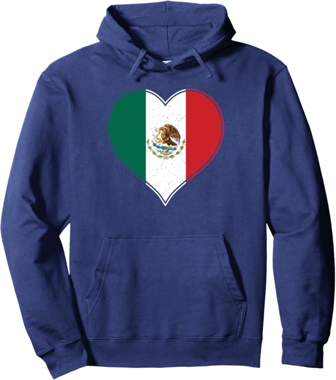 Corazon Mexicano Bandera De Mexico Mexican Flag Camiseta Pullover Hoodie – Proud Mexican Heart Flag Apparel