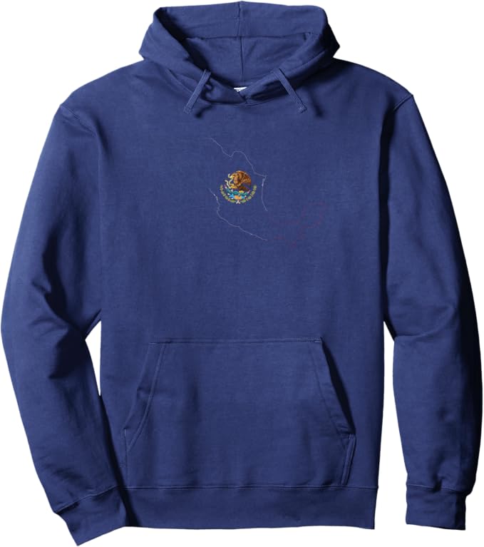 Mexico Flag Pullover Hoodie - Escudo Nacional de México Map Mexican Pride Design