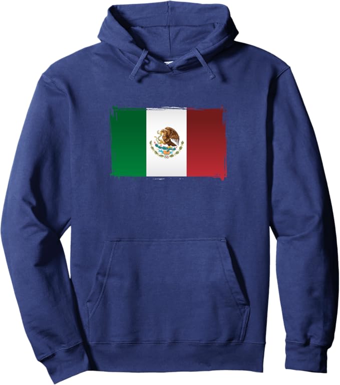 Mexico Flag Pullover Hoodie - Bandera de México Design