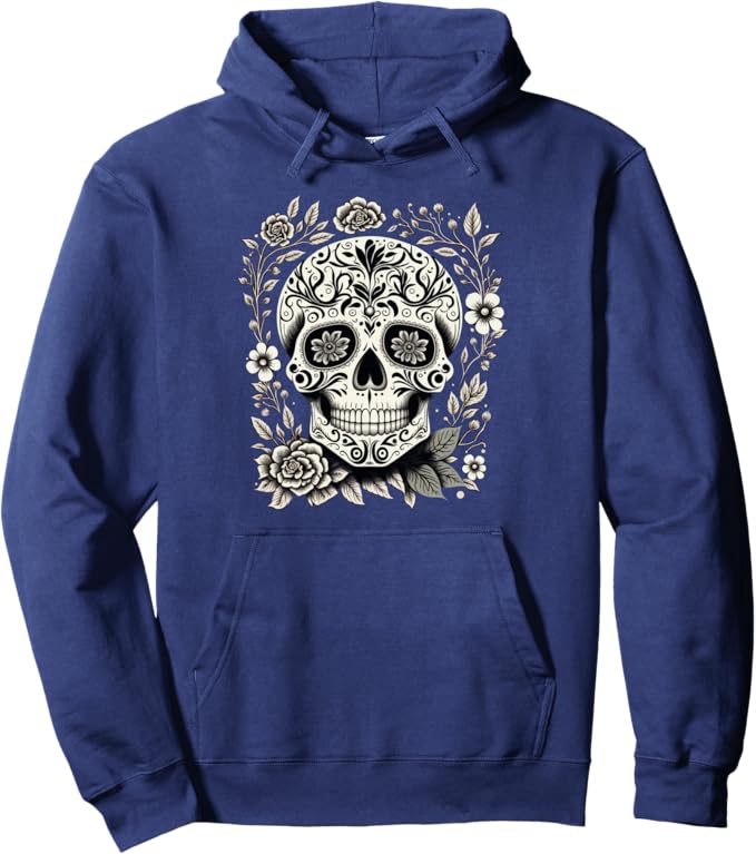 Mexico Holiday Dia De Los Muertos Sugar Skull Pullover Hoodie – Celebrate Mexican Heritage and Culture