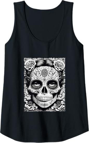 Mexico Holiday Catrina Calaveras Skull Dia De Los Muertos Women Tank Top - Day of the Dead Apparel