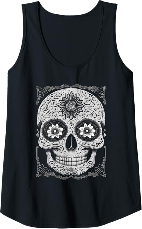 Calaveras Sugar Skull Women Tank Top – Day of the Dead Mexican Holiday Apparel