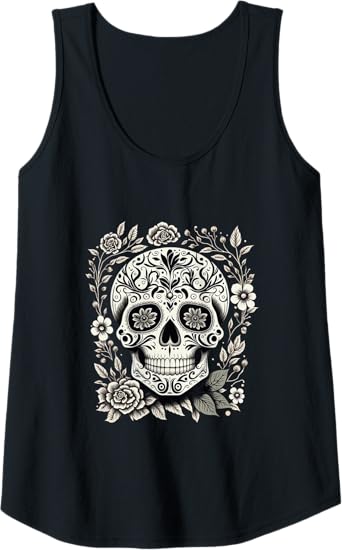 Dia De Los Muertos Sugar Skull Women Tank Top – Mexico Holiday Shirt for Celebration