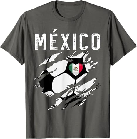 Mexico Retro Vintage Soccer Men T-Shirt with Mexican Flag Heart - Perfect for Fans