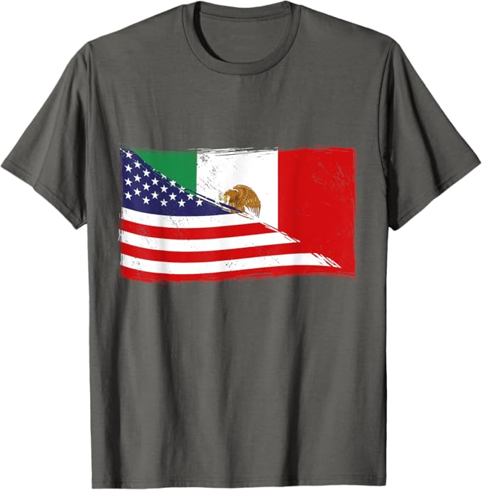 American Mexican Heritage Flag Men T-Shirt | USA Mexico Chicano Pride Shirt