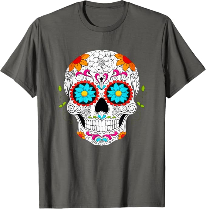 Colorful Calaveras de Azúcar Mexican Día de los Muertos Men T-Shirt