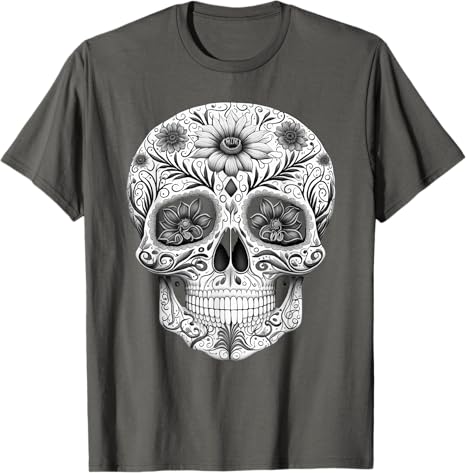 Dia De Los Muertos Mexican Skull Art Men T-Shirt – Halloween & Day of the Dead Apparel