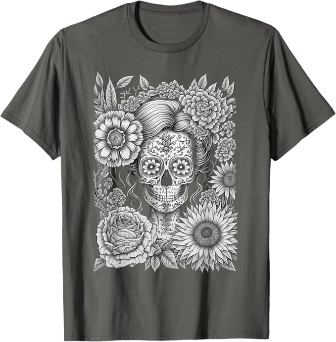 Creepy Calaveras Catrina Men T-Shirt - Mexican Day of the Dead Holiday Shirt