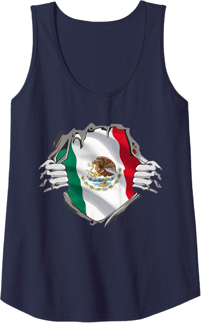 Mexican Superhero Women Tank Top with Mexico Flag & Bandera Mexicana Pride