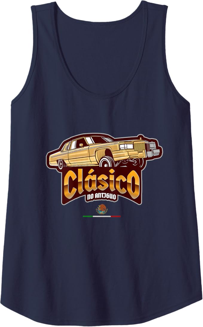 Clásico No Antiguo Lowrider Mexican Chicano Hombre Women Tank Top: Vintage Style, Chicano Culture