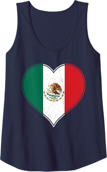 Corazon Mexicano Women Tank Top - Mexico Flag T-Shirt - Mexican Flag Apparel