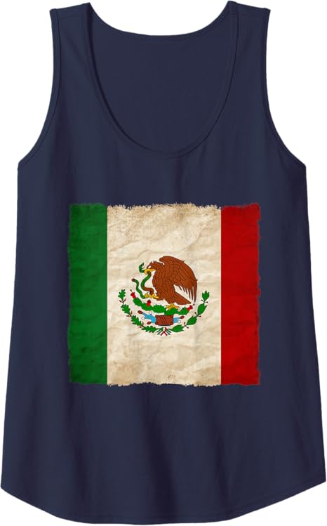 Vintage Mexican Flag Women Tank Top - Mexico Pride Camiseta Shirt