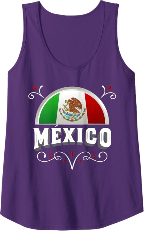 Mexico Flag Women Tank Top with Mexico Lettering – Mexican Bandera Design