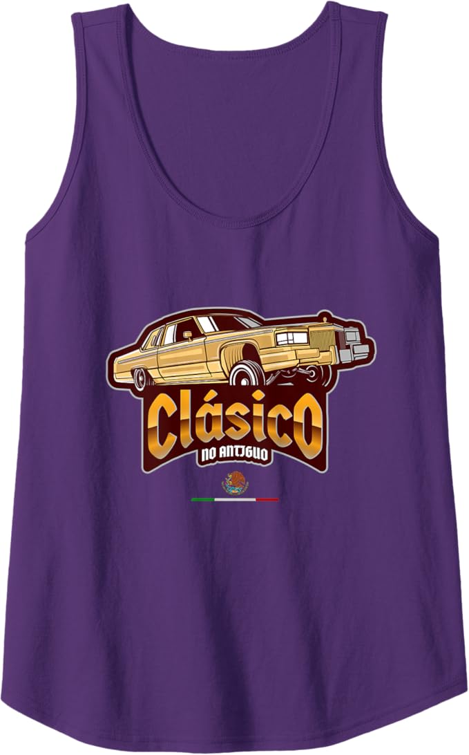 Clásico No Antiguo Lowrider Mexican Chicano Hombre Women Tank Top: Vintage Style, Chicano Culture