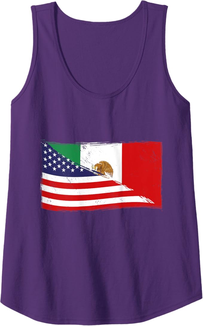 USA Mexico Chicano Women Tank Top | American & Mexican Heritage Flag Design