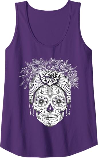 Dia De Los Muertos Mexican Calaveras De Azucar Women Tank Top