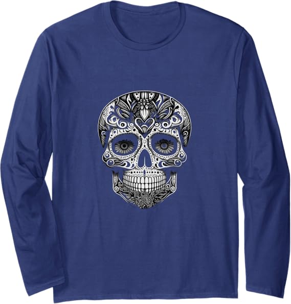 Dia De Los Muertos Skull Calaveras Long Sleeve T-Shirt - Day of the Dead Mexico Shirt