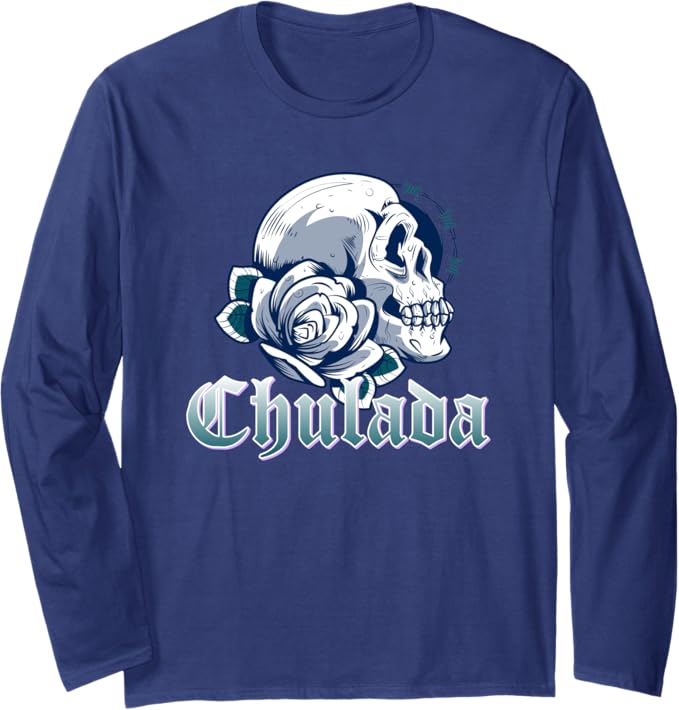 Chulada Skull Vintage Mexicana Women’s Long Sleeve T-Shirt – Stylish Mexican Design for Women