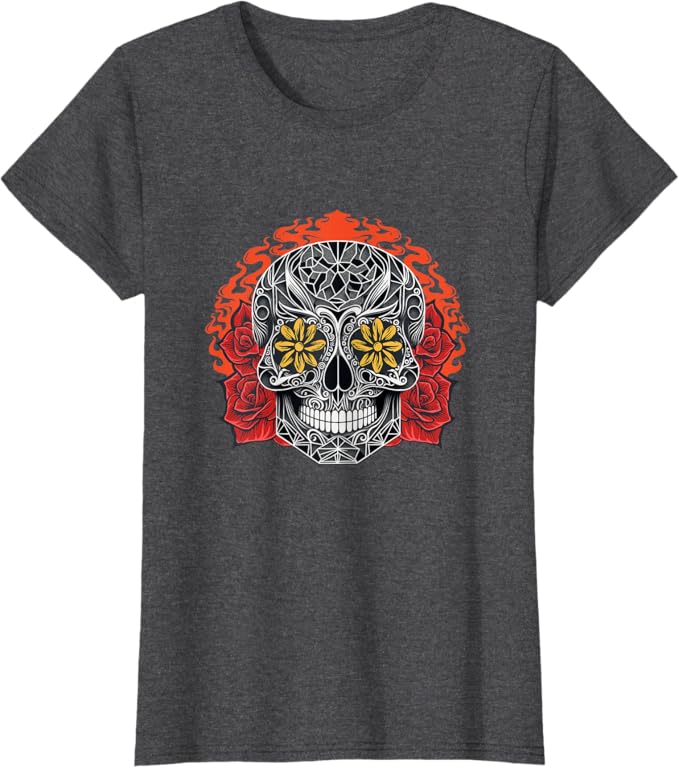 Day of the Dead Sugar Skull Calaveras Women T-Shirt - Mexican Holiday Apparel