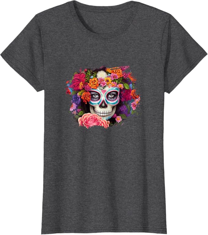 Mexico Day of the Dead Skull Women T-Shirt | Dia De Los Muertos Shirt