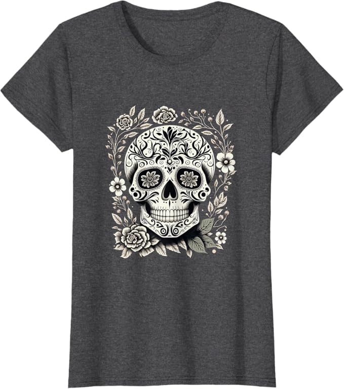 Mexico Holiday Día de los Muertos Sugar Skull Women T-Shirt – Day of the Dead Apparel
