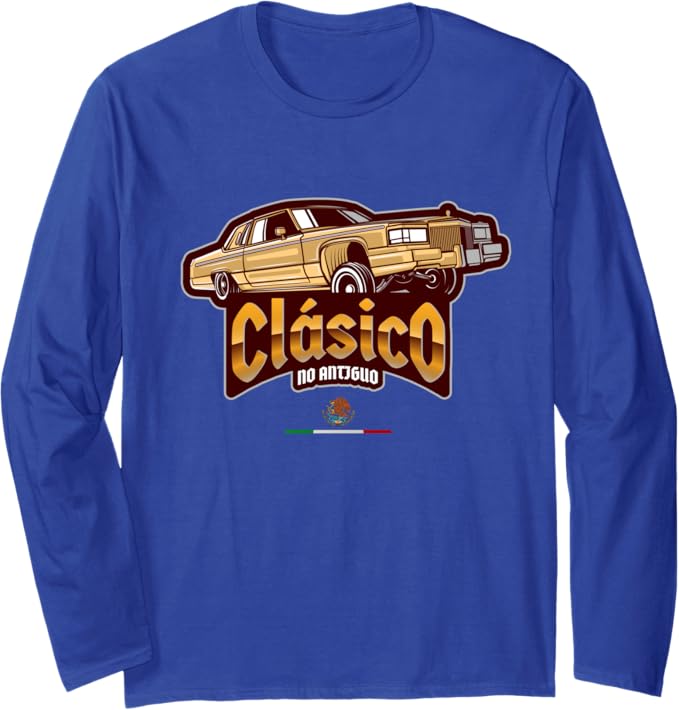 Clásico No Antiguo Lowrider Mexican Chicano Men's Long Sleeve T-Shirt