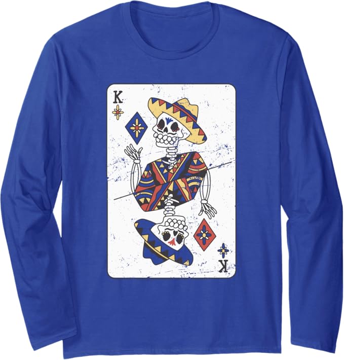 Vintage Mexican Chicano Card Hombre Con Sombrero Long Sleeve T-Shirt