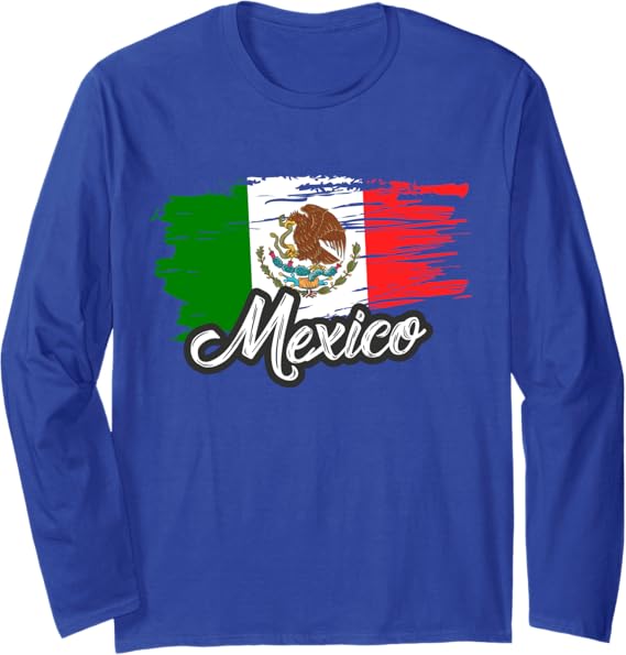 Vintage Mexican Flag Retro Bandera Mexicana Long Sleeve T-Shirt