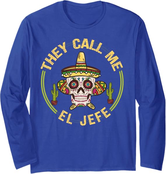 Cinco de Mayo Mexican Party Sombrero Skull Long Sleeve T-Shirt