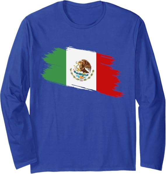 Vintage Mexican Flag Long Sleeve T-Shirt - Bandera Mexicana Mexico Shirt