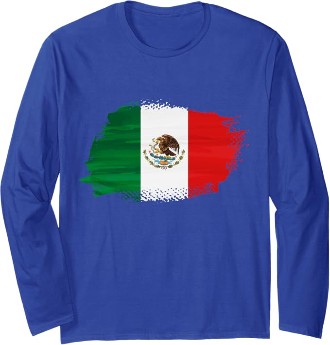 Mexico Bandera Mexican Flag Long Sleeve T-Shirt - Stylish Mexico Flag Shirt for Men and Women