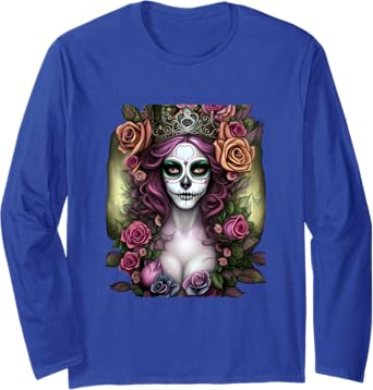 Mexico Dia De Los Muertos Calaveras Catrina Day of the Dead Long Sleeve T-Shirt - Halloween & Festival Apparel