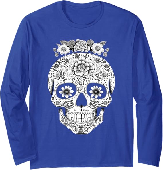 Camisas de Calaveras Mexican Skull Long Sleeve T-Shirt – Unique and Stylish