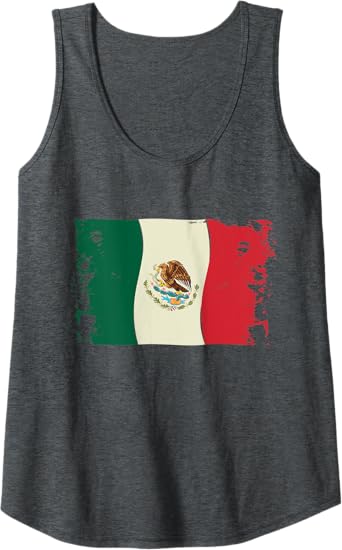 Vintage Mexico Flag Women Tank Top | Bandera Mexicana Camiseta | Retro Mexican Apparel